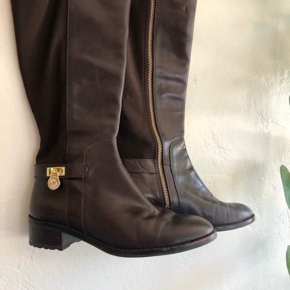 SOLD x Michael Kors Brown Leather Zip Riding Boots - Picture 10 of 13